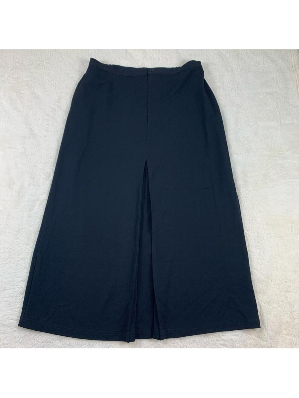 Chico’s Women’s Black A-Line Midi Skirt Size 3 Classic Career Workwear Elegant